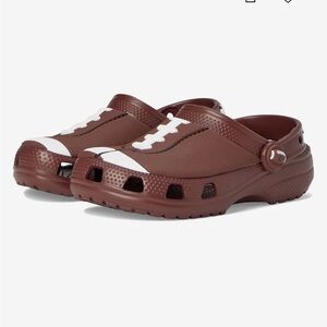 NWT Kids Crocs Football Themed Brown Clogs Slip On Boys Sports New